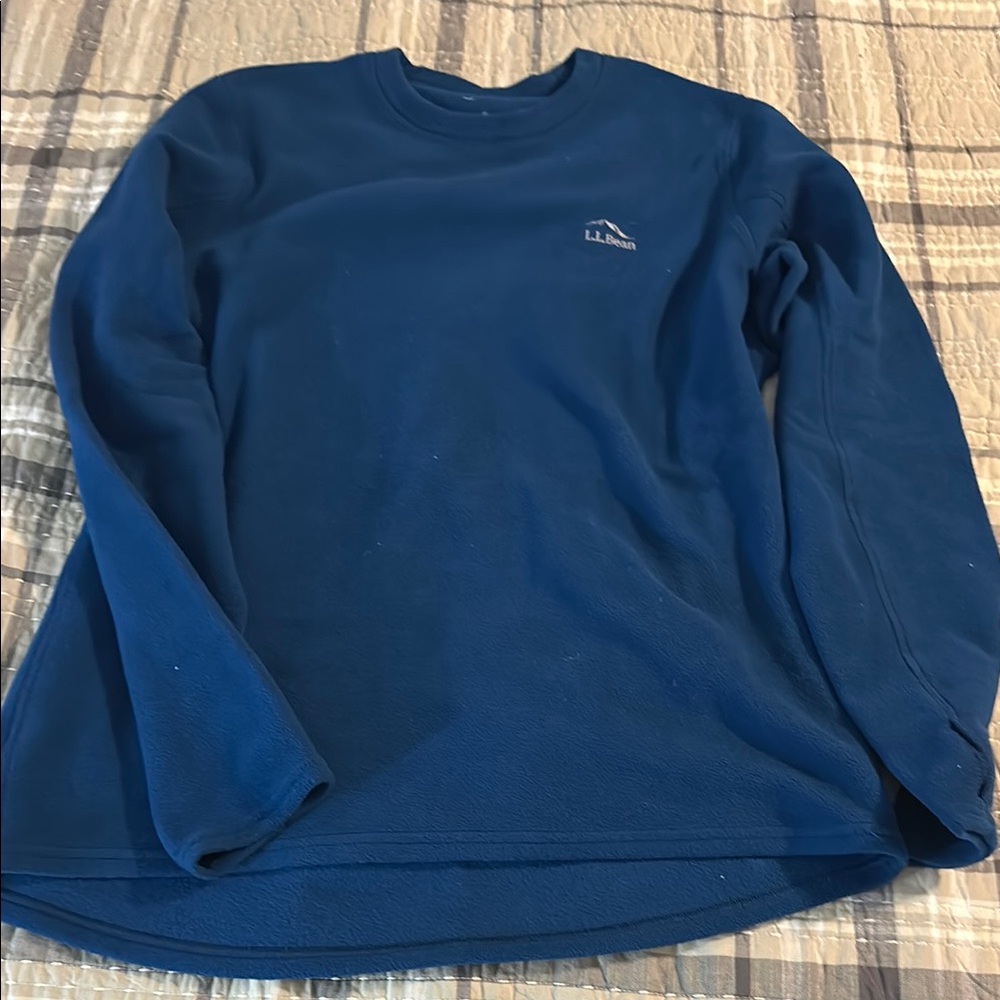 L.L.Bean Blue Fleece Crewneck Sweatshirt